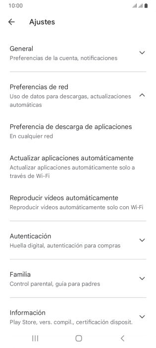 Pulsa Actualizar aplicaciones automáticamente.