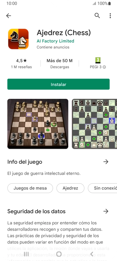 Pulsa Instalar y sigue las indicaciones de la pantalla para instalar la app.