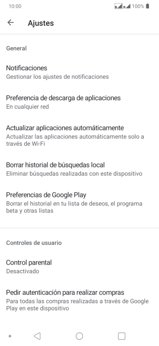 Pulsa Actualizar aplicaciones automáticamente.