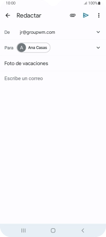 Pulsa en el campo de escritura  y escribe el texto del correo electrónico.