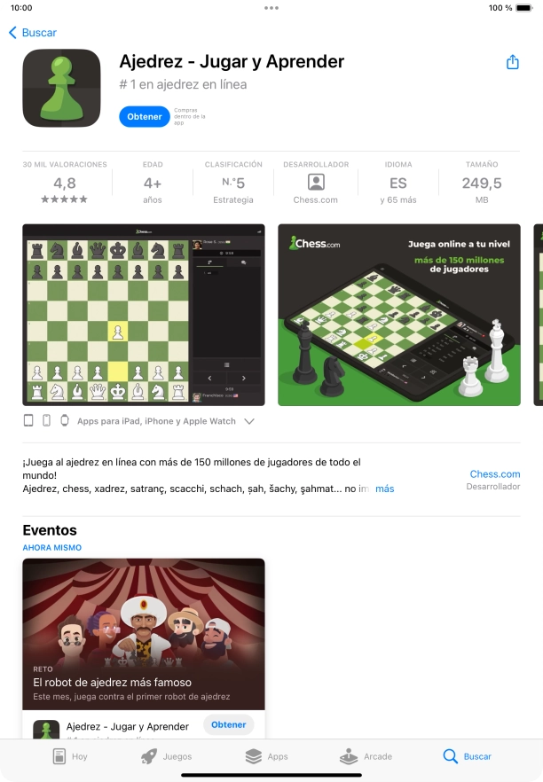 Pulsa Obtener y sigue las indicaciones de la pantalla para instalar la app.