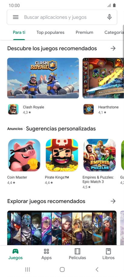 Pulsa en el campo de búsqueda.