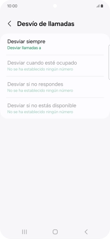 Pulsa el tipo de desvío deseado. Pulsa el tipo de desvío deseado.