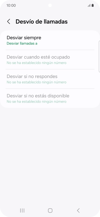 Pulsa el tipo de desvío deseado. Pulsa el tipo de desvío deseado.