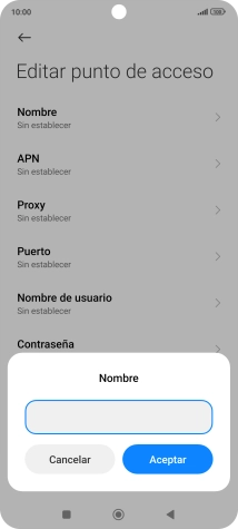 Introduce Vodafone Internet y pulsa Aceptar.
