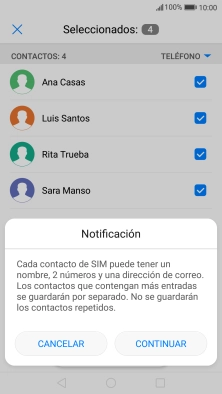 Pulsa CONTINUAR.