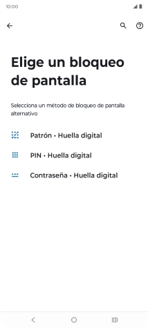 Pulsa el código de seguridad deseado y sigue las indicaciones de la pantalla para crear un código de seguridad del teléfono adicional.