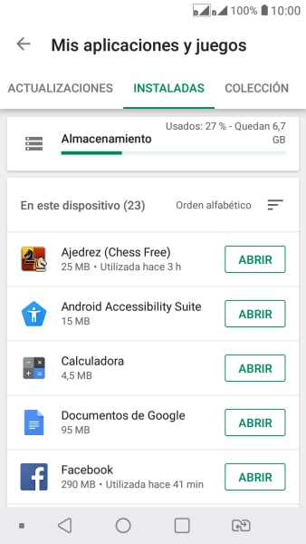 Pulsa la app deseada.