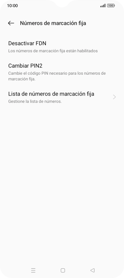 Pulsa Desactivar FDN.