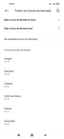 Pulsa Elija un tono de llamada local.