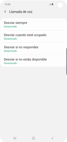 Pulsa el tipo de desvío deseado.