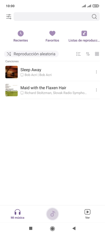 Pulsa el archivo de música deseado.