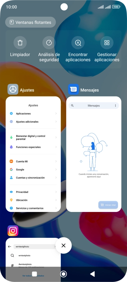 Para cerrar una sola aplicación en ejecución, desliza el dedo hacia la derecha sobre la aplicación deseada.