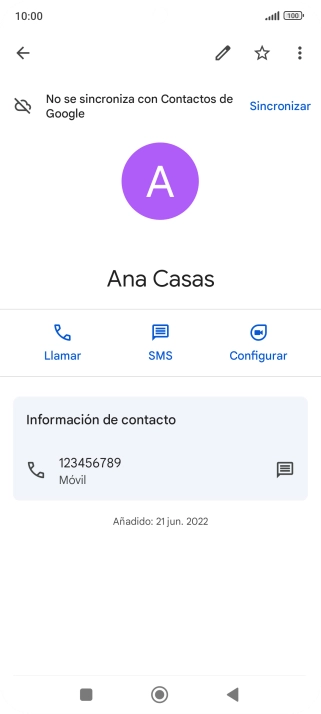 Pulsa el número de teléfono deseado.