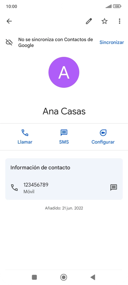 Pulsa el número de teléfono deseado.