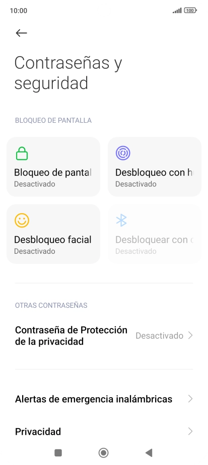 Pulsa Desbloqueo con huella dactilar.