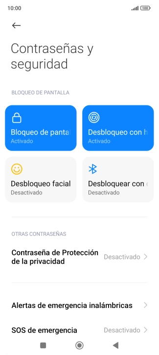 Pulsa Bloqueo de pantalla.