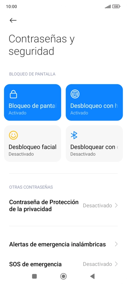 Pulsa Bloqueo de pantalla.