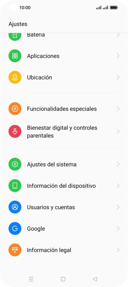 Pulsa Usuarios y cuentas.