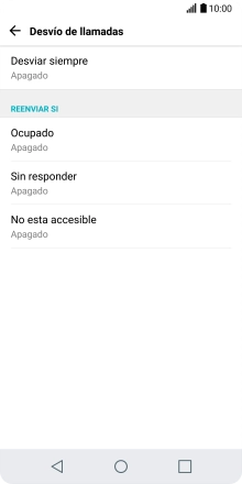 Pulsa el tipo de desvío deseado.