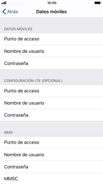 Pulsa  Punto de acceso e introduce airtelwap.es.