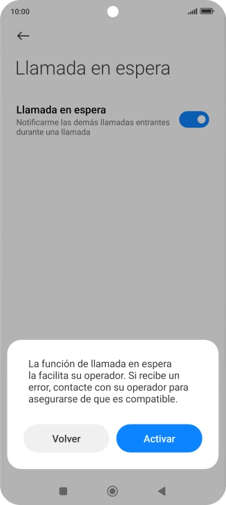 Si activas la función, pulsa Activar.