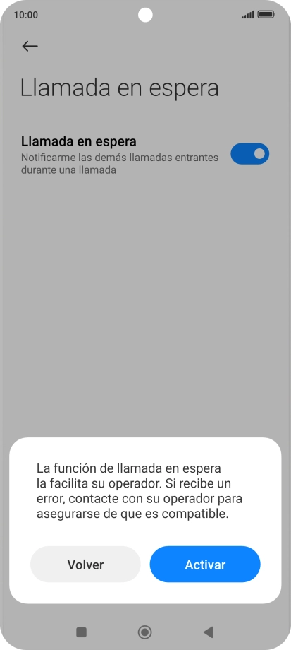 Si activas la función, pulsa Activar.