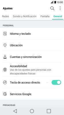 Pulsa Cuentas y sincronización.