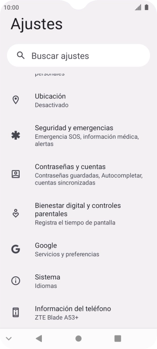 Pulsa Sistema.