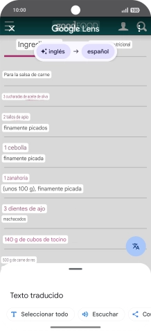 Sigue las indicaciones de la pantalla para seleccionar los ajustes de idioma deseados y utilizar la función.