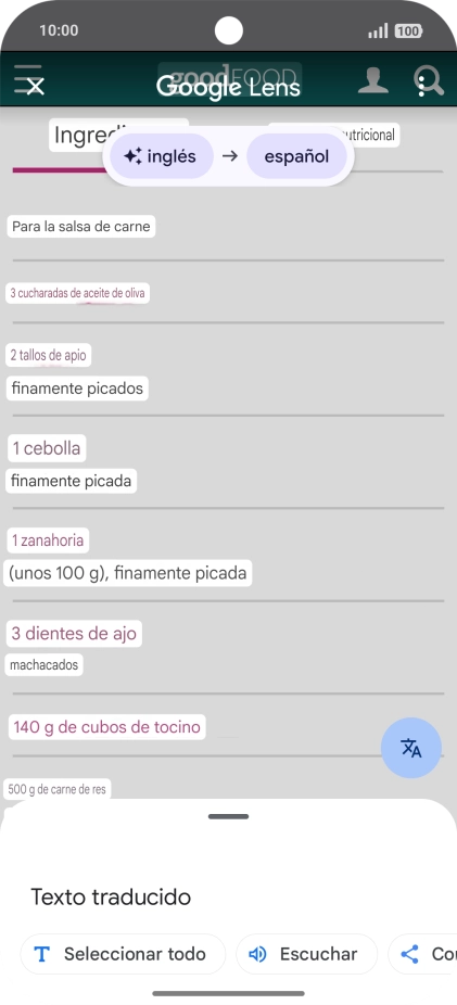 Sigue las indicaciones de la pantalla para seleccionar los ajustes de idioma deseados y utilizar la función.