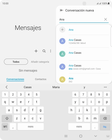 Pulsa el contacto deseado.