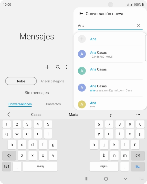 Pulsa el contacto deseado.