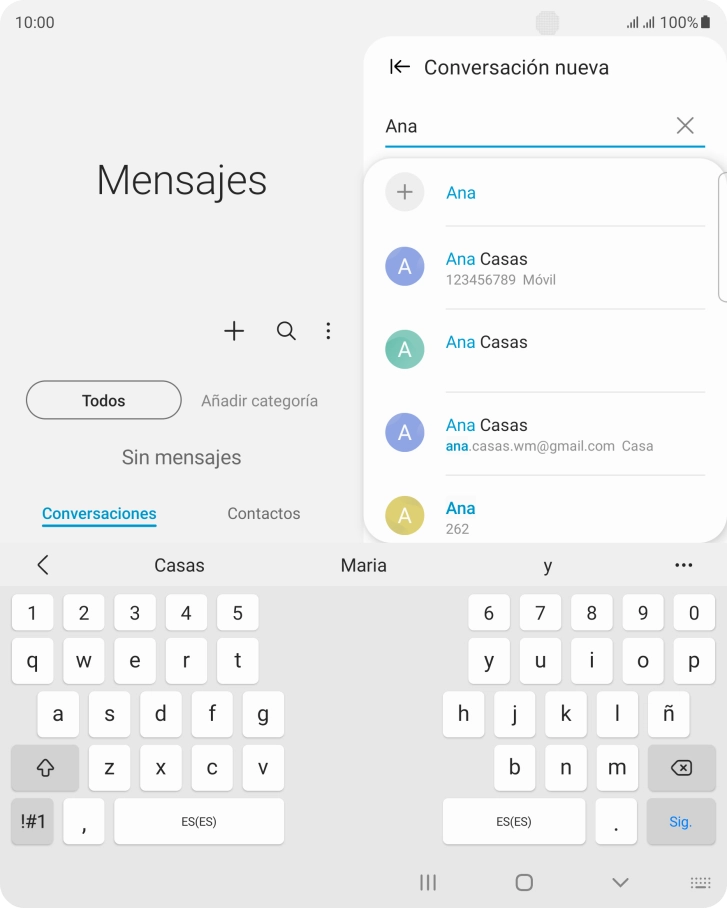 Pulsa el contacto deseado.