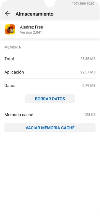 Pulsa VACIAR MEMORIA CACHÉ.