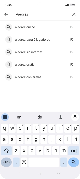 Introduce el nombre del tema o de la app y pulsa el icono de búsqueda.