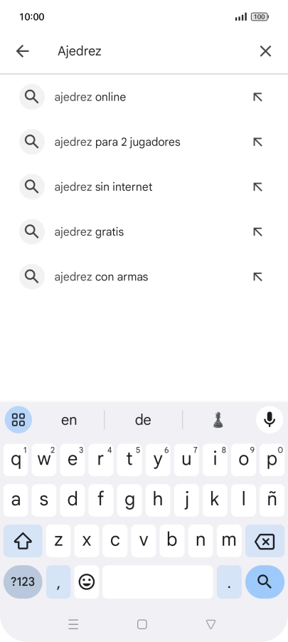 Introduce el nombre del tema o de la app y pulsa el icono de búsqueda.