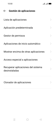 Pulsa Gestor de permisos.