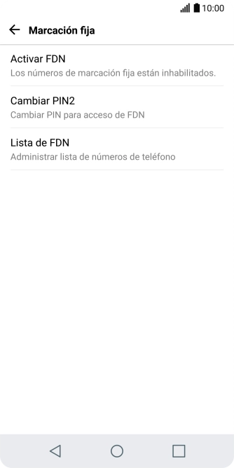 Pulsa Activar FDN.