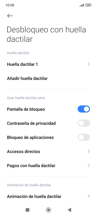 Pulsa  el indicador junto a los ajustes deseados para activarlos o desactivarlos.