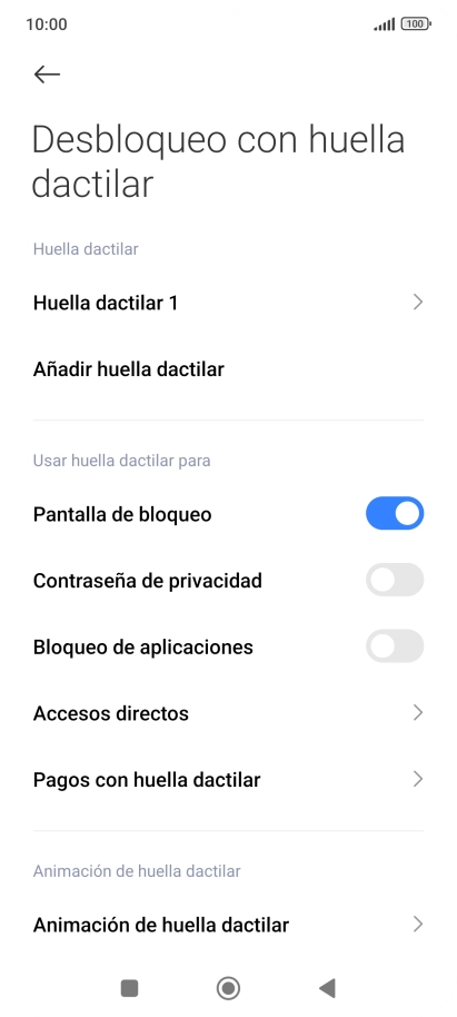 Pulsa  el indicador junto a los ajustes deseados para activarlos o desactivarlos.