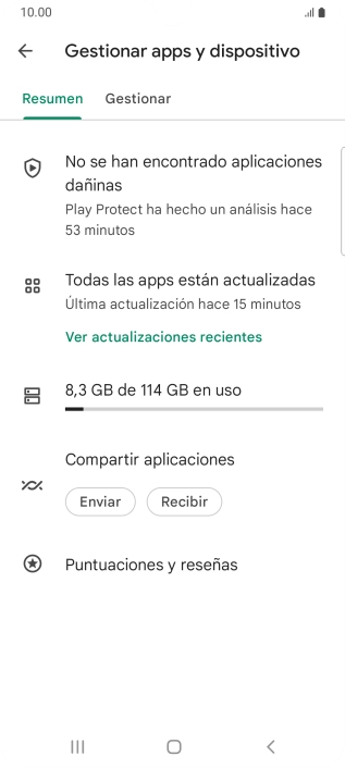Pulsa Gestionar.