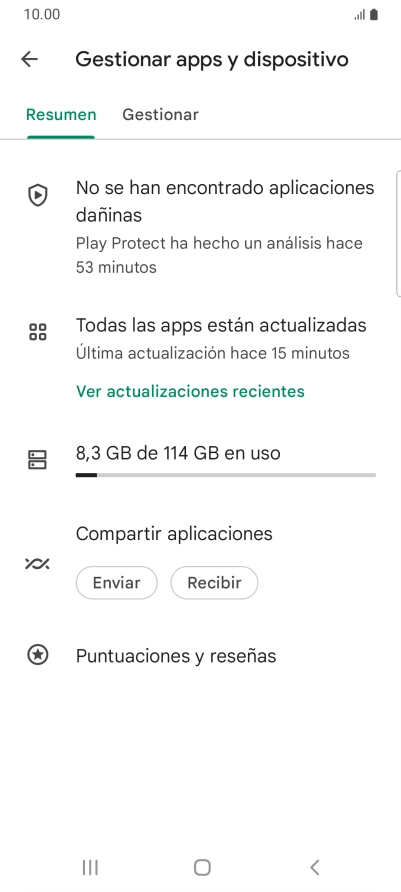 Pulsa Gestionar.