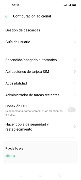 Pulsa Hacer copia de seguridad y restablecimiento.