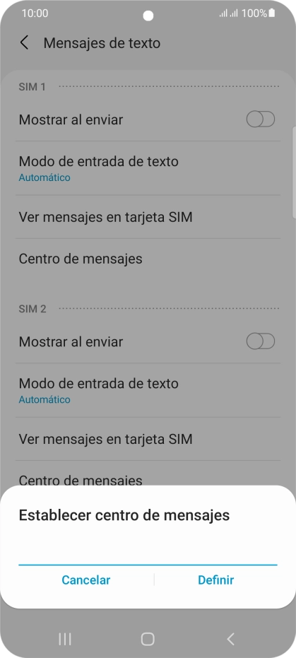 Introduce +34607003110 y pulsa Definir. Introduce +34607003110 y pulsa Definir.