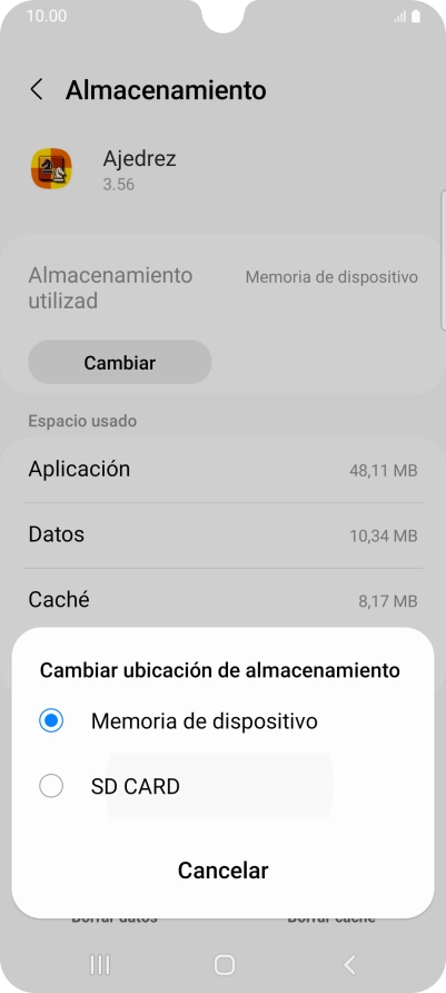 Pulsa el nombre de la tarjeta de memoria.