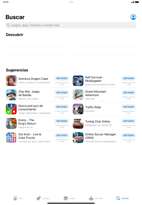 Pulsa en el campo de búsqueda.