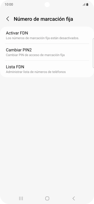 Pulsa Activar FDN.