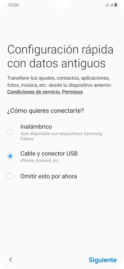 Pulsa Siguiente y sigue las indicaciones de la pantalla para transferir el contenido. Pulsa Siguiente y sigue las indicaciones de la pantalla para transferir el contenido.