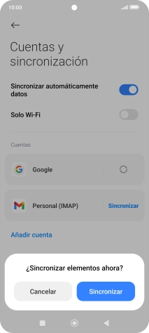 Si activas la función, pulsa Sincronizar.